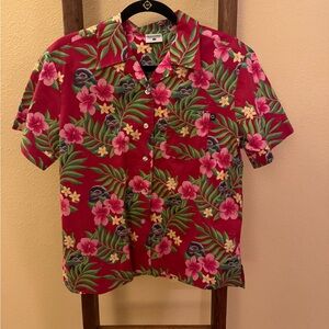Tropical Floral Button Down Shirt